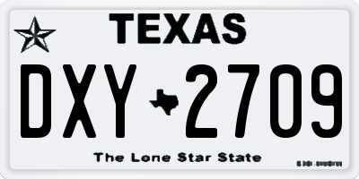 TX license plate DXY2709