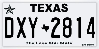 TX license plate DXY2814