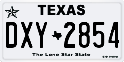 TX license plate DXY2854