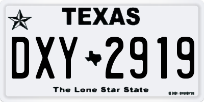 TX license plate DXY2919