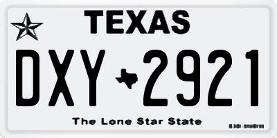 TX license plate DXY2921
