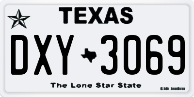 TX license plate DXY3069