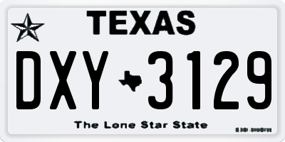 TX license plate DXY3129