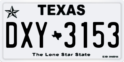 TX license plate DXY3153