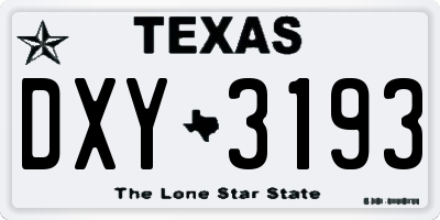 TX license plate DXY3193