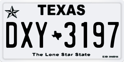 TX license plate DXY3197