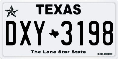 TX license plate DXY3198