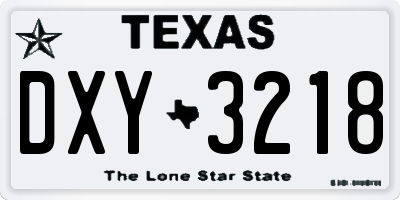 TX license plate DXY3218