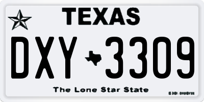 TX license plate DXY3309