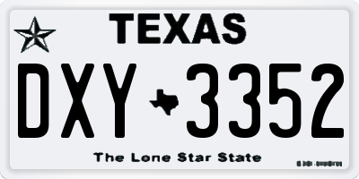 TX license plate DXY3352