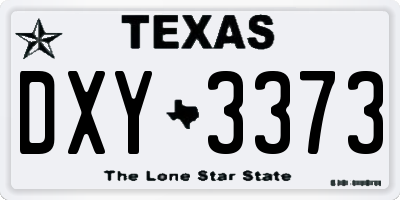 TX license plate DXY3373