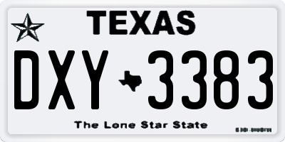 TX license plate DXY3383