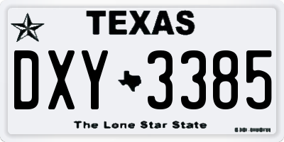 TX license plate DXY3385