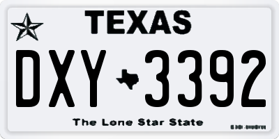 TX license plate DXY3392