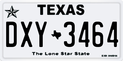 TX license plate DXY3464
