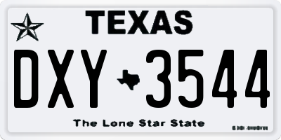 TX license plate DXY3544