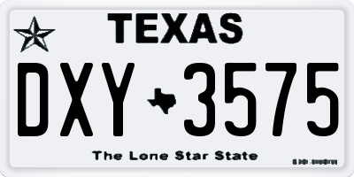 TX license plate DXY3575