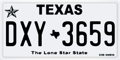 TX license plate DXY3659