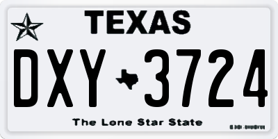TX license plate DXY3724