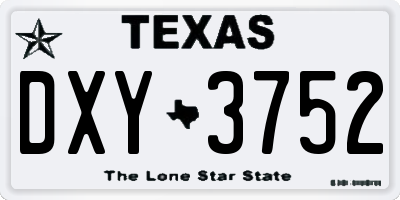 TX license plate DXY3752