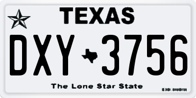 TX license plate DXY3756