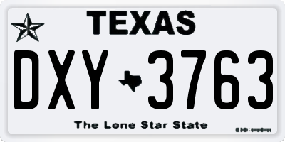 TX license plate DXY3763