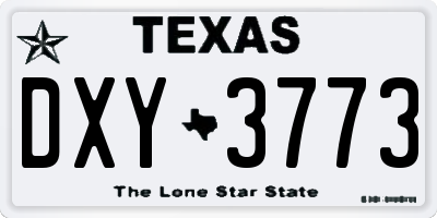 TX license plate DXY3773