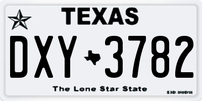 TX license plate DXY3782