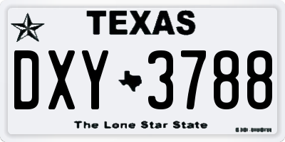 TX license plate DXY3788