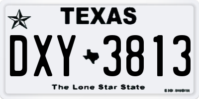 TX license plate DXY3813