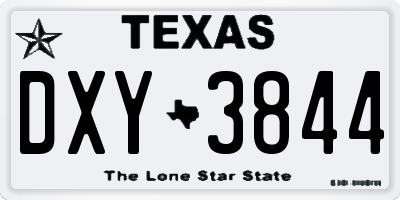 TX license plate DXY3844