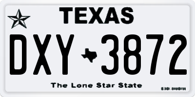 TX license plate DXY3872