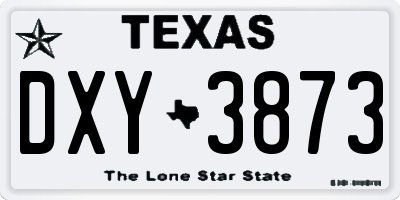 TX license plate DXY3873