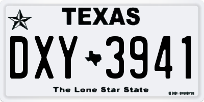 TX license plate DXY3941