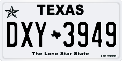 TX license plate DXY3949