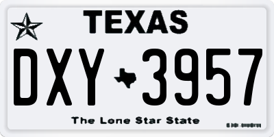 TX license plate DXY3957