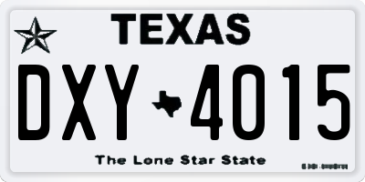 TX license plate DXY4015