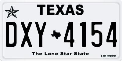 TX license plate DXY4154