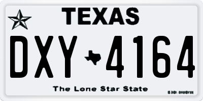 TX license plate DXY4164