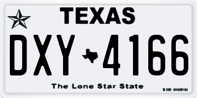 TX license plate DXY4166