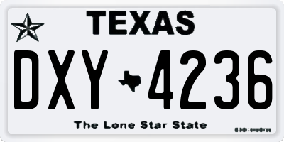 TX license plate DXY4236
