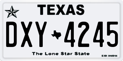 TX license plate DXY4245
