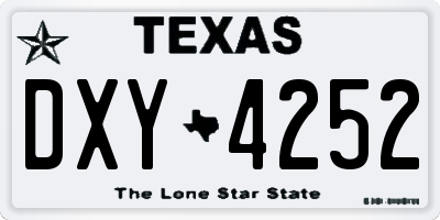 TX license plate DXY4252