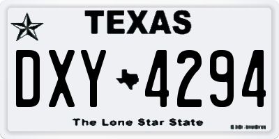 TX license plate DXY4294