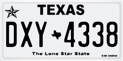 TX license plate DXY4338