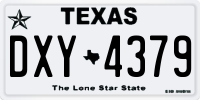 TX license plate DXY4379
