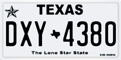 TX license plate DXY4380