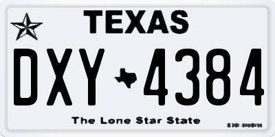 TX license plate DXY4384