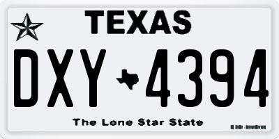 TX license plate DXY4394