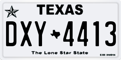 TX license plate DXY4413